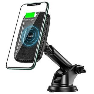 Автомобільний тримач Magnetic Wireless Car charger QC3.0 Black 123334 фото