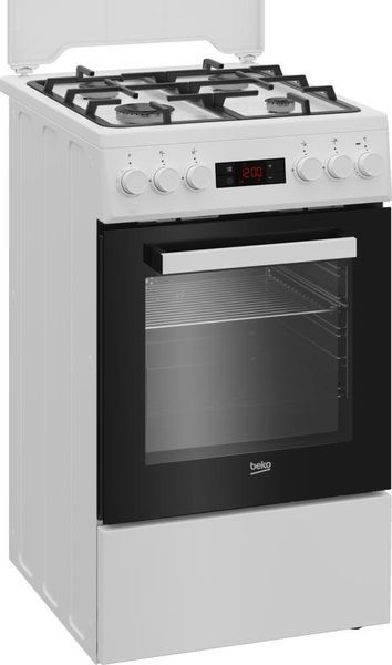 Плита Beko комбінована, 60л, 50x60см, дисплей, конвекція, чавун, білий (FSM52330DWDS) 375067 фото