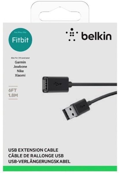Кабель USB-A > USB-AF заряджання/синхронізації Belkin 1.8м, чорний (F3U153BT1.8M) 367706 фото