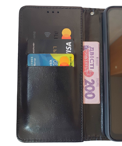 Чехол-книжка Tecno Spark 6 Go (KE5) Fiji Leather с визитницей черный 216482 фото