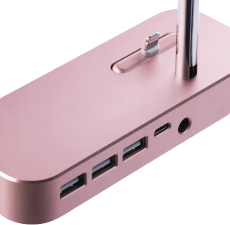 Док-станція Coteetci Apple Watch+iPhone Lighting+Type C+3USB Rose Gold [CS7200-MRG] 71931 фото