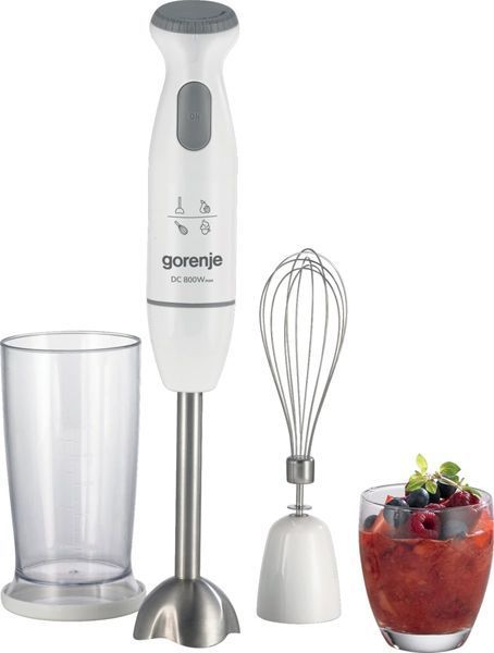 Блендер Gorenje заглибний 800Вт, 3в1, чаша-500мл, подрібнювач, білий (HBC802QW) 382118 фото