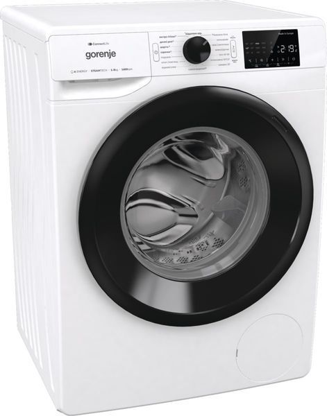 Пральна машина Gorenje фронтальна, 8кг, 1400, A+++, 55см, дисплей, інвертор, пара, Wi-Fi, білий (WPNEI84A1SWIFI) 375164 фото