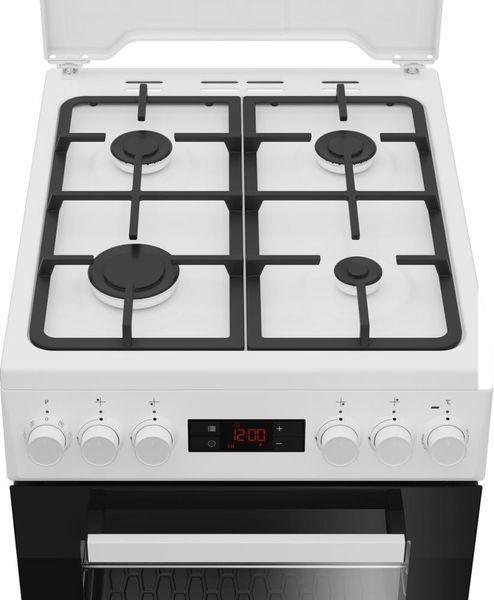 Плита Beko комбінована, 60л, 50x60см, дисплей, конвекція, чавун, білий (FSM52330DWDS) 375067 фото