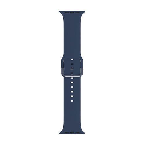 Ремінець Silicone-steel buckle для Apple Watch 42/44/45mm Navy blue 264628 фото