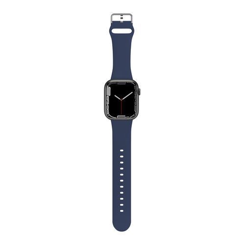 Ремінець Silicone-steel buckle для Apple Watch 42/44/45mm Navy blue 264628 фото