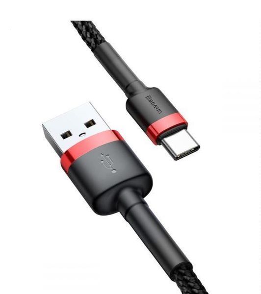 Кабель Baseus Cafule USB to Type-C 3A, 1м, red+black (CATKLF-B91) 148762 фото