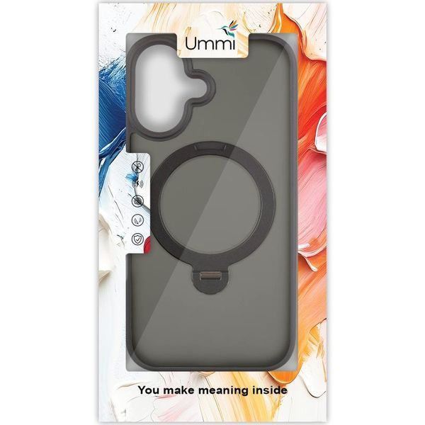 Чохол Ummi Colorful with MagSafe HQ Ring для Apple iPhone 16 (6.1") Black 402098 фото