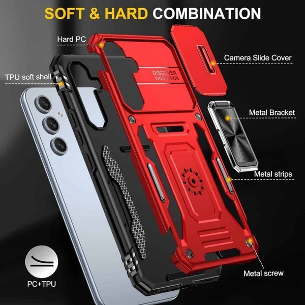 Ударостійкий чохол Camshield Army Ring для Samsung Galaxy A54 5G Червоний / Red 271450 фото