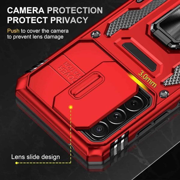 Ударостійкий чохол Camshield Army Ring для Samsung Galaxy A73 5G Червоний / Red 256186 фото