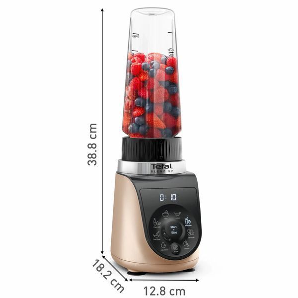 Блендер Tefal стаціонарний Blend UP, 1000Вт, чаша-700мл, тритан, чорно-золотистий (BL190AF0) 366297 фото