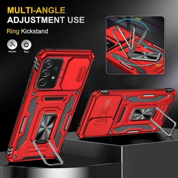 Ударостійкий чохол Camshield Army Ring для Samsung Galaxy A73 5G Червоний / Red 256186 фото