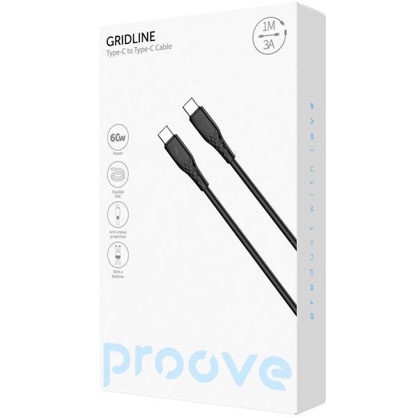Кабель Proove GridLine Type-C to Type-C 60W (1m) black (CCGL60002201) 383310 фото