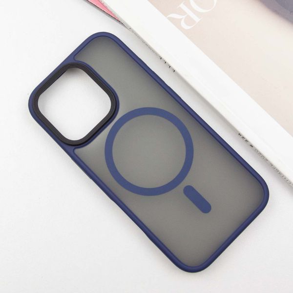 TPU+PC чохол Metal Buttons with MagSafe для Apple iPhone 16 Pro Max (6.9") Синій 318286 фото