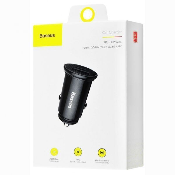 АЗП Baseus 1USB + Type-C Circular Plastic A PPS (5A) (CCALL-YS01) Black 190192 фото