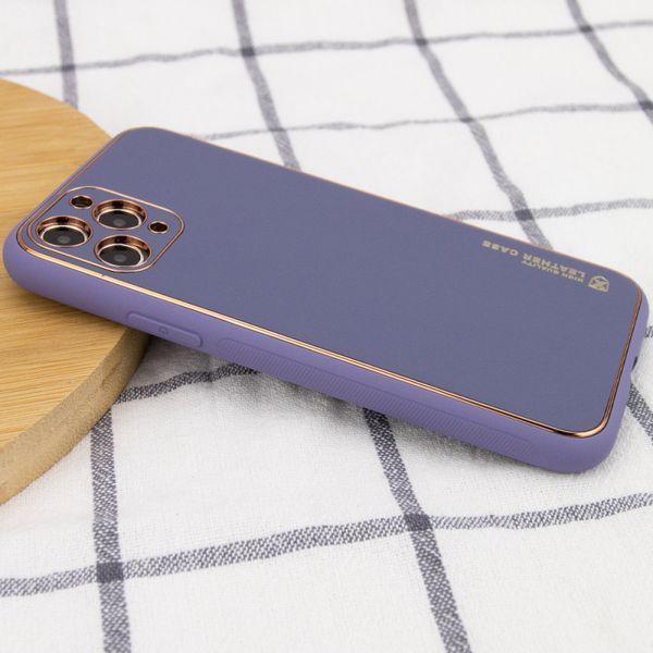 Шкіряний чохол Xshield для Apple iPhone 12 Pro (6.1") Сірий / Lavender Gray 206388 фото