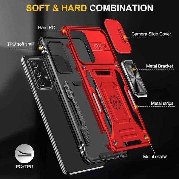 Ударостійкий чохол Camshield Army Ring для Samsung Galaxy A73 5G Червоний / Red 256186 фото