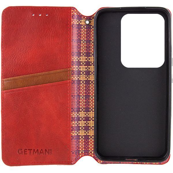 Шкіряний чохол книжка GETMAN Cubic (PU) для Xiaomi Redmi Note 13 5G Червоний 345659 фото