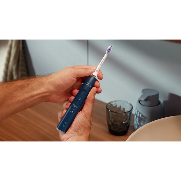 Щітка зубна електр. Philips, Sonicare 6100 Series, 62т. колив/хв, насадок-1, футляр, синій (HX7403/05) 379798 фото
