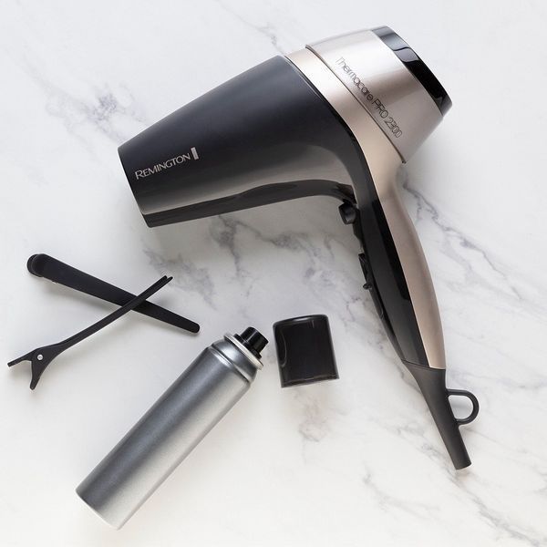 Фен Remington Thermacare Pro, 2100Вт, 3 режими, дифузор,турмалінова іоніз-я, хол. обдув, чорно-коричневий (D5715) 373062 фото