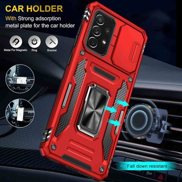Ударостійкий чохол Camshield Army Ring для Samsung Galaxy A73 5G Червоний / Red 256186 фото