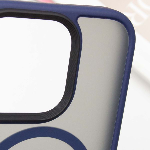 TPU+PC чохол Metal Buttons with MagSafe для Apple iPhone 16 Pro Max (6.9") Синій 318286 фото
