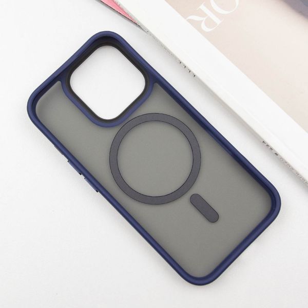TPU+PC чохол Metal Buttons with MagSafe для Apple iPhone 16 Pro Max (6.9") Синій 318286 фото