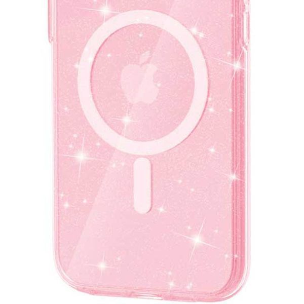 Чохол TPU Galaxy Sparkle (MagFit) для Apple iPhone 16 (6.1") Pink+Glitter 317020 фото