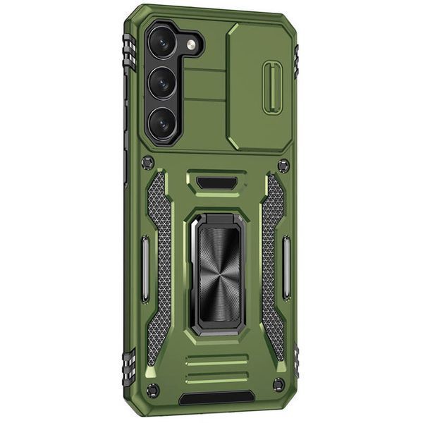 Ударостійкий чохол Camshield Army Ring для Samsung Galaxy S21+ Оливковий / Army Green 285620 фото
