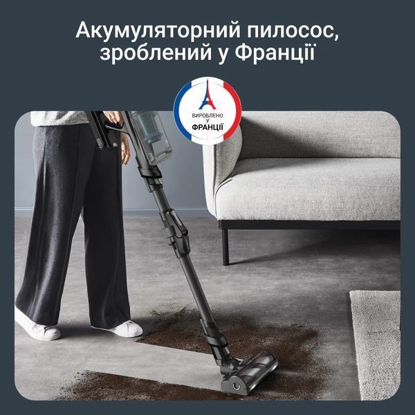 Пилосос Rowenta безпровідний X-Force Flex 14.80 Animal Aqua, 240Вт, вологе прибирання, конт пил -0.65л, автон. робота до 90хв, HEF system 99,9%, чорно 375798 фото