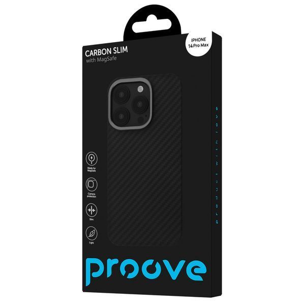 Чохол Proove Carbon Slim with Magnetic Ring iPhone 14 Pro Max black (PCCSIP14PM02) 338667 фото