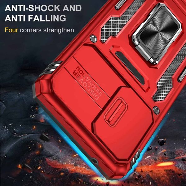 Ударостійкий чохол Camshield Army Ring для Samsung Galaxy A73 5G Червоний / Red 256186 фото