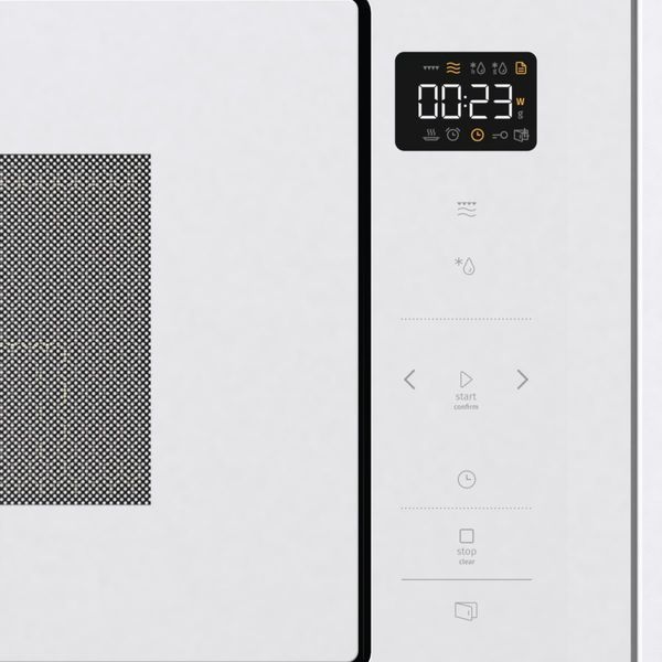 Мікрохвильова піч Gorenje вбудовувана, 25л, електр. управл., 900Вт, гриль, дисплей, приготування на кількох рівнях, білий (BM251SG2WG) 375382 фото