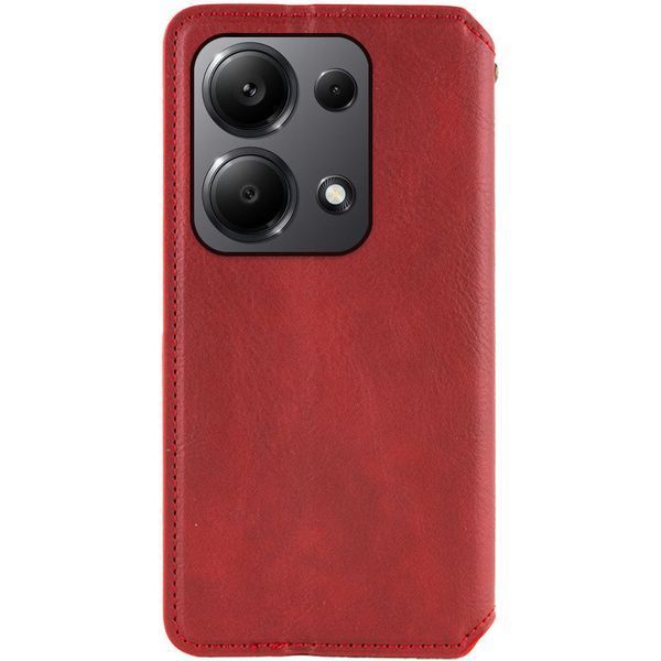 Шкіряний чохол книжка GETMAN Cubic (PU) для Xiaomi Redmi Note 13 5G Червоний 345659 фото