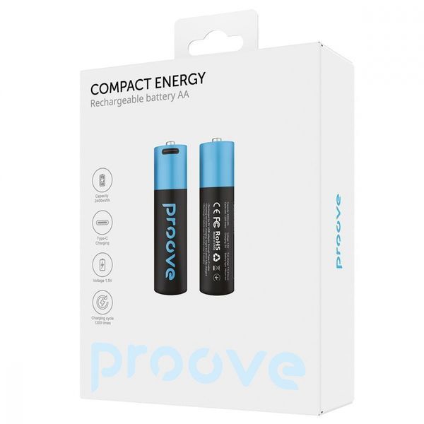 Акумуляторні батареї Proove Compact Energy AA 2 pcs (RBCE26010008) Black 324803 фото