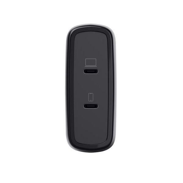 Зарядний пристрій мережевий Trust Maxo 100Вт, GaN, 2xUSB-C ,PD/PPS, чорний 393200 фото
