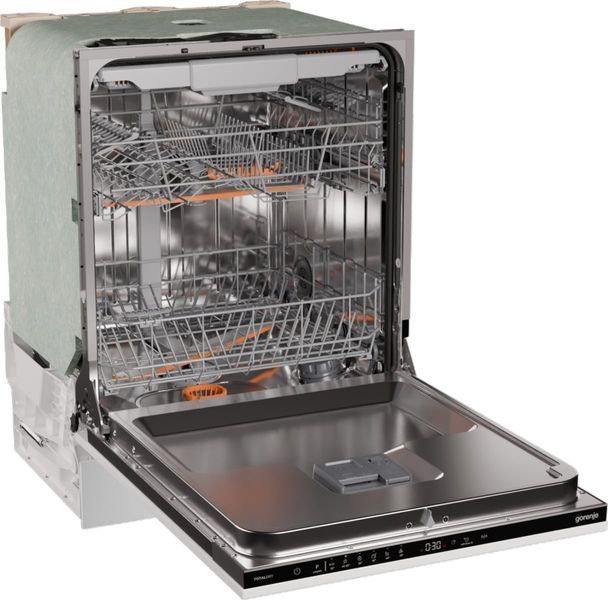 Посудомийна машина Gorenje вбудовувана, 16компл., A+++, 60см, AquaStop, автоматичне відчинення, сенсорн.упр, 3и кошики, білий (GV16D5) 373691 фото