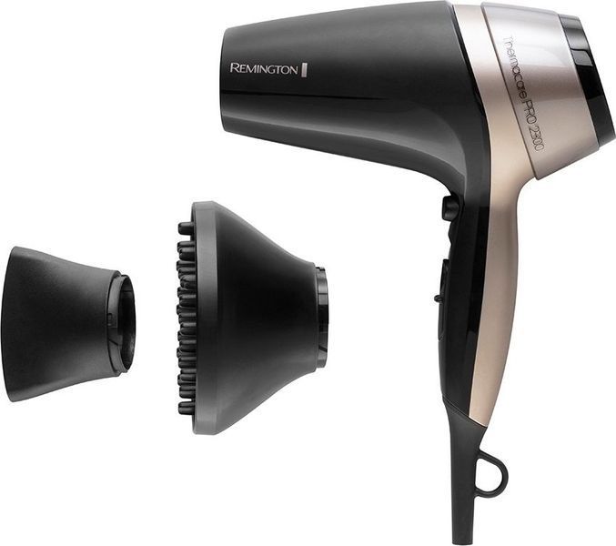Фен Remington Thermacare Pro, 2100Вт, 3 режими, дифузор,турмалінова іоніз-я, хол. обдув, чорно-коричневий (D5715) 373062 фото