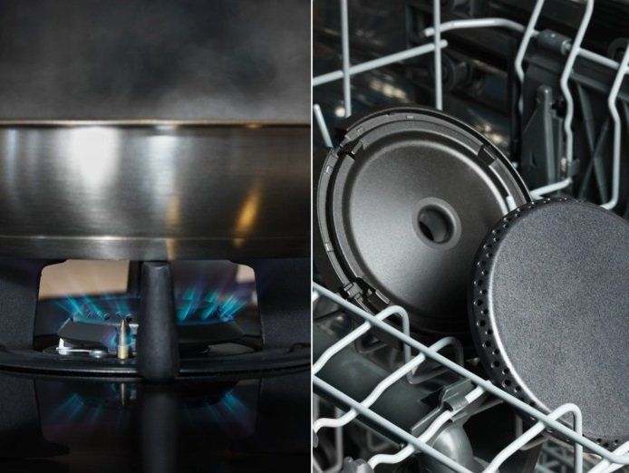 Варильна поверхня Electrolux комбінована (2 газ + 2 інд), 60см, розширена зона, чавун, чорний (KDI641723K) 369486 фото