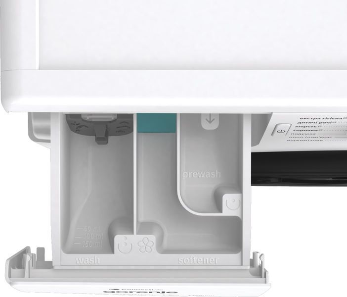 Пральна машина Gorenje фронтальна, 8кг, 1400, A+++, 55см, дисплей, інвертор, пара, Wi-Fi, білий (WPNEI84A1SWIFI) 375164 фото