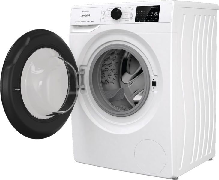 Пральна машина Gorenje фронтальна, 8кг, 1400, A+++, 55см, дисплей, інвертор, пара, Wi-Fi, білий (WPNEI84A1SWIFI) 375164 фото