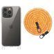 Чохол TPU Transparent with Straps для Apple iPhone 14 Pro (6.1") Orange / White 312922 фото 1