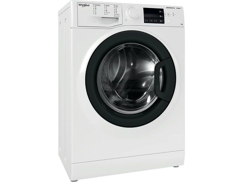 Пральна машина Whirlpool фронтальна, 7кг, 1200, A+++, 43.5см, дисплей, пара, інвертор, люк чорний, білий (WRSB7259WBUA) 375484 фото