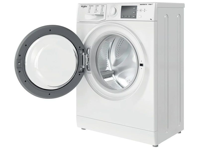 Пральна машина Whirlpool фронтальна, 7кг, 1200, A+++, 43.5см, дисплей, пара, інвертор, люк чорний, білий (WRSB7259WBUA) 375484 фото