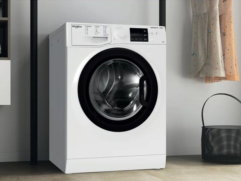Пральна машина Whirlpool фронтальна, 7кг, 1200, A+++, 43.5см, дисплей, пара, інвертор, люк чорний, білий (WRSB7259WBUA) 375484 фото