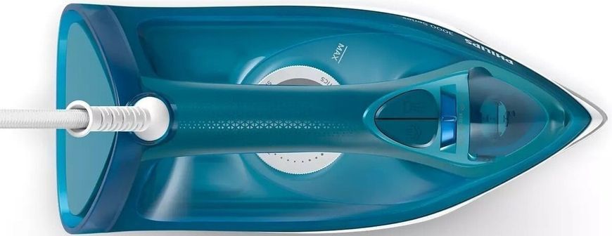 Праска Philips 3000 series, 2600Вт, 300мл, паровий удар -200гр, постійна пара - 40гр, керам. підошва, синій (DST3040/70) 374823 фото
