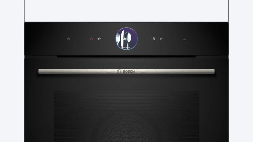 Духова шафа Bosch електрична, 71л, A+, дисплей, конвекція, пара, чорний (HSG7361B1) 370487 фото