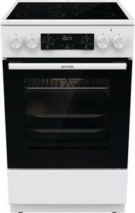 Плита Gorenje електрична склокерамічна, 70л, 50x60см, дисплей, приготування з паром, програматор, білий (GECS5C70WA) 374097 фото