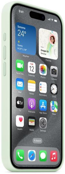 Чохол-накладка Apple iPhone 15 Plus Silicone Case with MagSafe - Soft Mint (MWNG3) 307803 фото