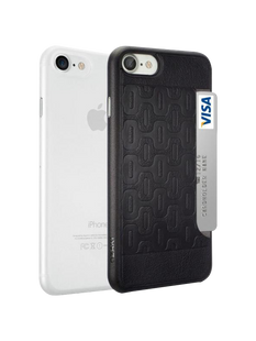 Чохол-накладка iPhone 7 O!coat Jelly+Pocket 2 in 1 case with card holder Black+Clear OC722KC 70859 фото